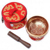 Mini Singing Bowl Gift Set - Red - Click Image to Close
